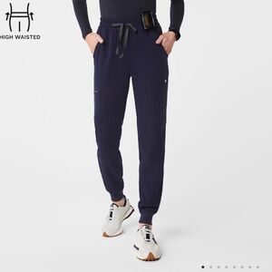 Figs Navy High-Waisted Joggers
